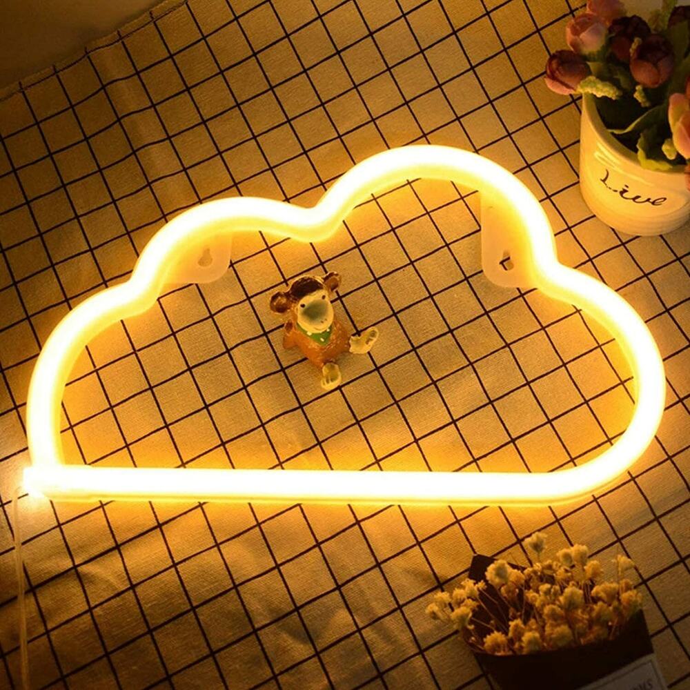 iceagle Cloud Neon Signs- Neon Lights for Wall Decor USB Warm White